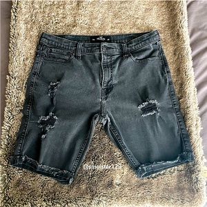 Hollister Distressed Denim Black Shorts